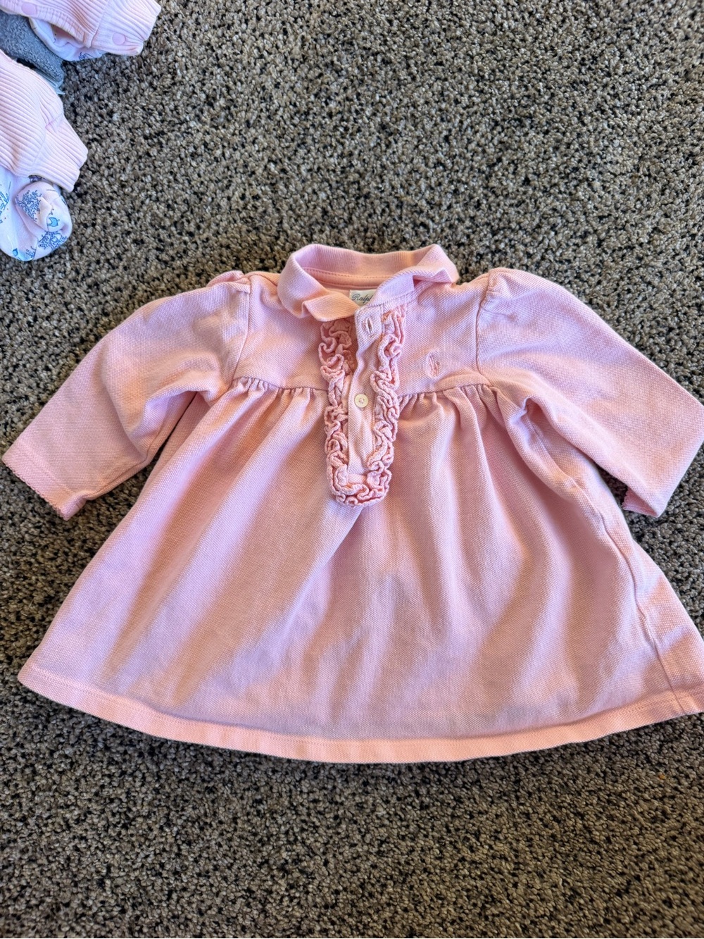 Ralph Lauren Light Pink Ruffle Polo Dress 6M